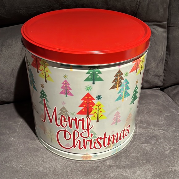 Merry Christmas Santa Dog Golden Retriever popcorn tin Empty storage decoration - Picture 2 of 9